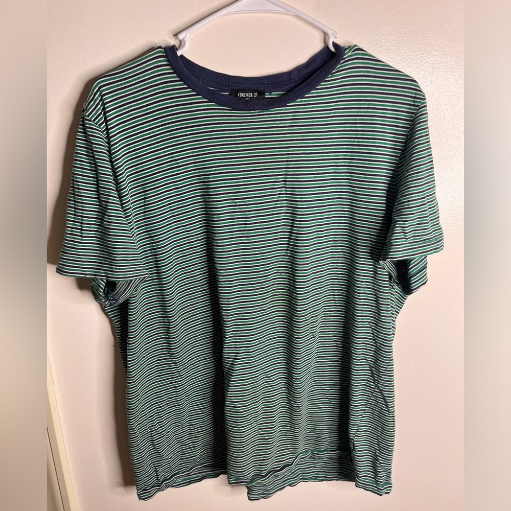 Striped Green & Blue Tee